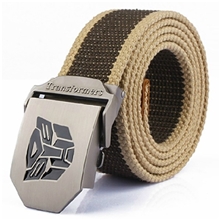 批发NORSSOV变形金刚扣头休闲加厚帆布腰带皮带裤带可加长N04