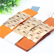 镜面金属蝴蝶装饰亮片女士松紧腰带腰封批发