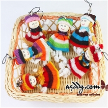 韩版可爱迷你毛绒娃娃小女孩手机挂件娃娃手机链