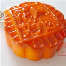 F6001中秋节献礼月饼树脂仿真月饼手机链仿真食品挂件礼品（硬）