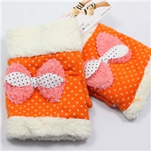 保暖手套厂家批发珍珠绒波点女士无指手套保暖手套