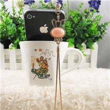 兔子头宝石流苏苹果防尘塞手机耳机塞绳iphone三星通用批发