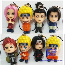 8款式火影忍者pvc动漫手机挂件防尘塞配件