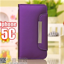 磨砂带挂绳iphone5C皮套左右开可插卡苹果手机套