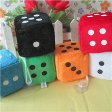 创意毛绒玩具汽车骰子挂饰车用毛绒骰子
