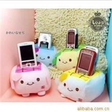 日本豆腐手机座毛绒手机座礼品手机座