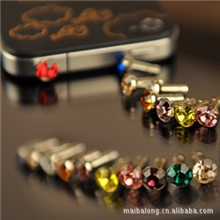 苹果iphone4S手机防尘塞钻石施华洛世奇水钻耳机孔塞配件