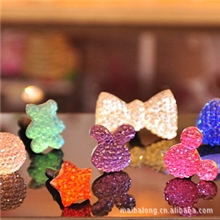 韩国唯美水晶防尘塞iphone44s耳机孔塞盒装配件多款可选