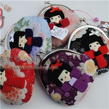 日本招喜屋和风真丝布艺和服女孩零钱包女式钥匙包婚礼红包批发