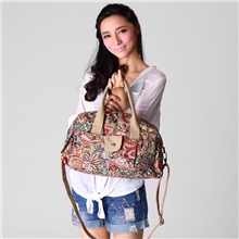 秋冬新款时尚民族风特色印花单肩包斜挎包手提包白领通勤包女包包