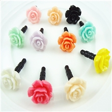 小清新玫瑰花防尘塞超美太阳花防尘塞批发苹果立体花朵防尘塞