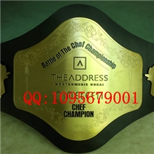 五金金腰带制作各种比赛金腰带厨王金腰带