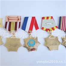 厂家供应各种织带勋章，高级丝带古勋功章，劳模勋章，优质高效。