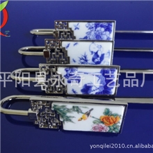 厂家供应真瓷彩釉书签,牡丹花富贵鸟真瓷精品书签,物美价廉.