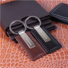 男士商务真皮车标钥匙扣可定制LOGO