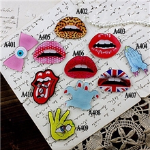 精品亚克力徽章异型徽章日本原宿徽章原宿胸针嘴唇OK手指251#