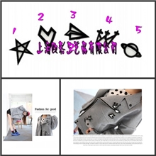 最新品异型徽章原宿徽章原宿胸针l立体黑白星星三角362#