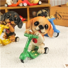 优沃家居创意饰品摆设树脂工艺品摆件仿真狗模滑板狗一手货源