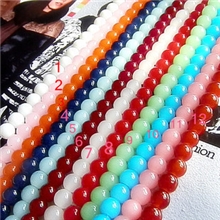 diy饰品配件批发手工串珠材料8MM合成玉玻璃圆珠散珠100颗