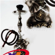 黑色长鼻大象款式树脂水烟壶中号水烟98048