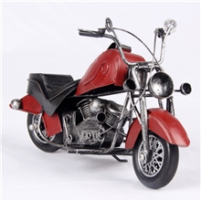 彩色仿古哈雷铁皮摩托车老爷车模型摆件