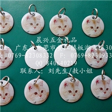 厂家批发直径32MM不锈铁印刷滴胶猫牌，不锈铁狗牌，铝狗牌