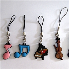可混批/音乐挂件/音符乐器造型手机链/彩色软胶/