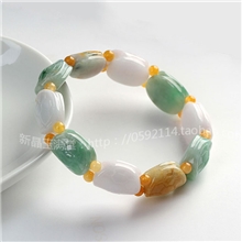 11.18大促天然缅甸翡翠玉石A货冰糯种三彩长寿龟时尚情侣手链5