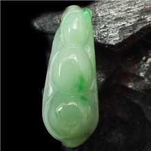 11.18大促天然缅甸翡翠A货冰糯种阳绿种地极细富贵四季豆吊坠5