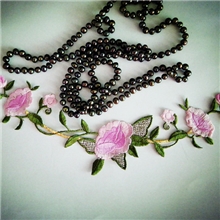 拼布刺绣古典粉色玫瑰花藤布贴DIY补丁补花刺绣绣花章补丁贴