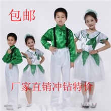 儿童合唱服中小学生绿色亮片儿童舞台表演服l大合唱演出服朗诵服