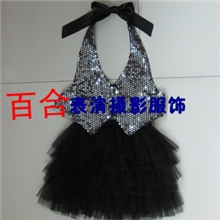 儿童舞蹈服表演服装劲舞服爵士舞服装套装拉丁舞蹈服超级闪亮片