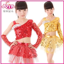 亮片儿童演出服装女童2013新款现代舞裙套装幼儿舞蹈服表演服