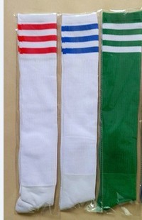 黑色绿色蓝色白色红色足球袜子大腿袜棉袜学生袜足球队袜条纹袜