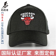 国际认证工厂NBA公牛队批发空白广告帽定做绣花广告帽子