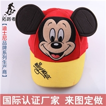 国际认证厂家批发儿童棒球帽定制米老鼠棒球帽子