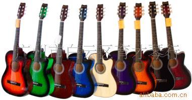 直供-音博牌广东产38寸缺角练习吉他