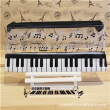 音乐饰品音乐包袋音乐文具音符键盘塑料透明笔袋化妆包