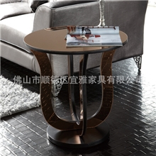 广东宜雅家具现代风格钢化玻璃茶几玻璃茶几角几家具批发