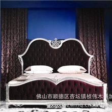 厂家直销高档美式实木品牌床高品质舒适酒店宾馆1.8米双人床