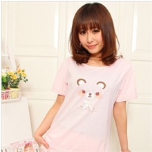 女式针织衫康柔品牌夏季新款女士短袖纯棉家居服睡衣外贸批发清仓