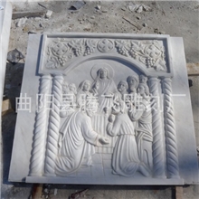 曲阳石雕厂家直销;汉白玉祭台雕刻，汉白玉人物浮雕祭台圣父祭台