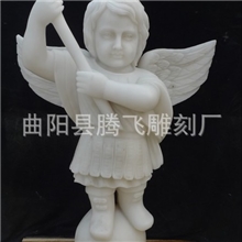 曲阳石雕厂家直销：汉白玉人物雕刻，音乐小孩。小天使。