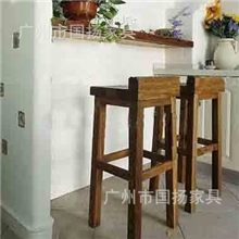厂家直销火烧木炭烧碳化吧椅实木吧凳吧台椅酒吧椅吧台凳