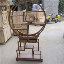 仿古博古架古典明清中式古董架实木展柜榆木多宝阁小圆博古架
