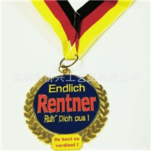 运动奖牌子金属烤漆奖牌带织带定做各种形状个性奖章