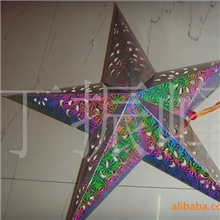 批发定做彩色折叠五角星，镭射花纹，彩印图案。