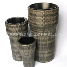 户外高档套三塑料仿藤花盆