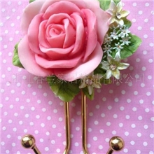 田园树脂玫瑰挂钩创意挂钩，时尚挂钩