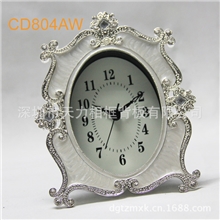 供应精美滴胶珍珠合金欧美宫廷复古摆台小时钟批发CD804A